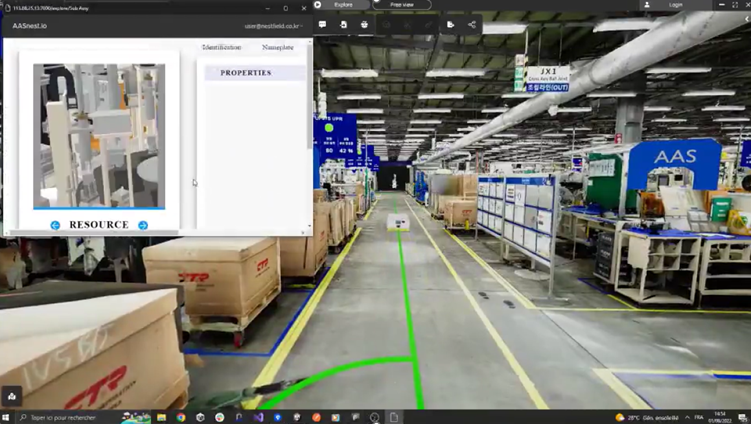 Figure 1. Virtual Production Lines of AAS digital twin based CTR Changwon Factory (①)